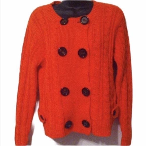 525 America Sweaters - 525 America Double Breast Orange Cardigan M